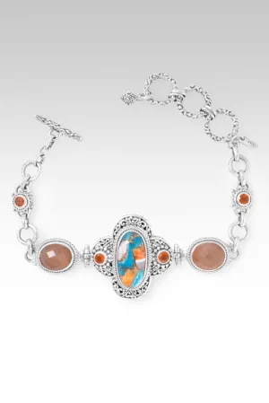 Wisdom in Surrender Bracelet? in Kingman Turquoise Spiny Oyster, Orange Moonstone & Carnelian