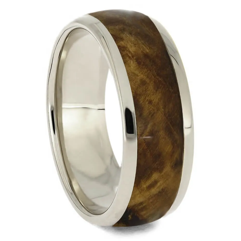 Wood Wedding Ring Set, Peridot Engagement Ring with Wood Wedding Band