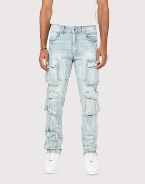 Workwear options Grindhouse Syosset Blue Cargo Slim Fit Jeans Fashion forecasting