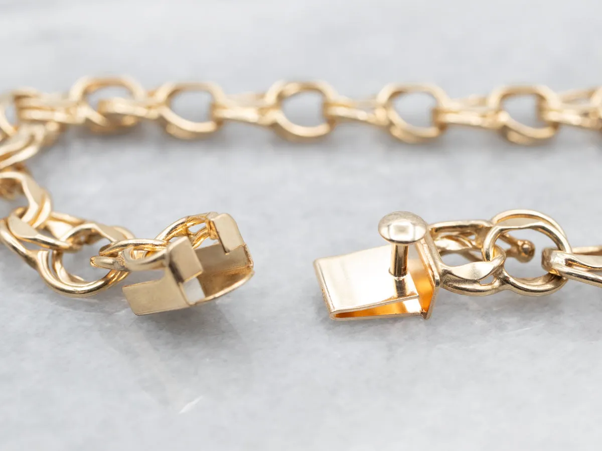 Yellow Gold Charm Bracelet with Box Clasp