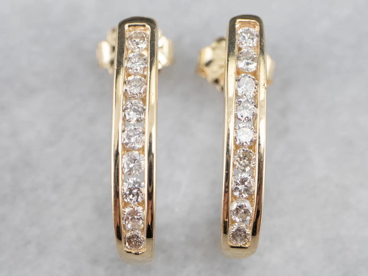 Yellow Gold Diamond Drop Earrings