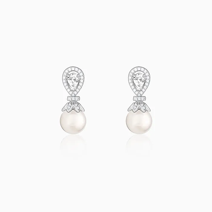Zircon Pearl Drop Earrings