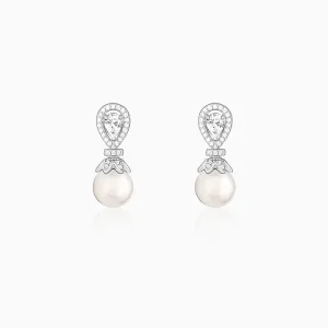 Zircon Pearl Drop Earrings