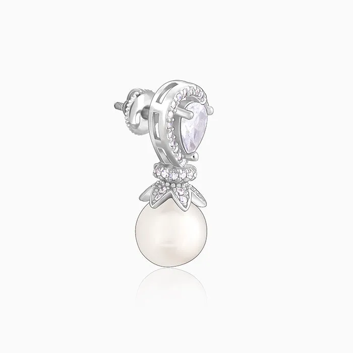 Zircon Pearl Drop Earrings