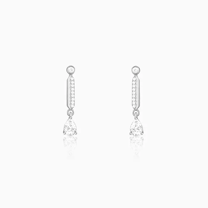 Zircon Silver Night Earrings
